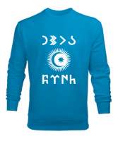 Göktürk,Göktürk logosu,Türkiye. Turkuaz Erkek Sweatshirt - Tisho