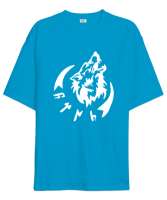 Göktürk,Göktürk logosu,Türkiye. Turkuaz Oversize Unisex Tişört - Tisho