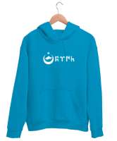 Göktürk,Göktürk logosu,Türkiye. Turkuaz Unisex Kapşonlu Sweatshirt - Tisho