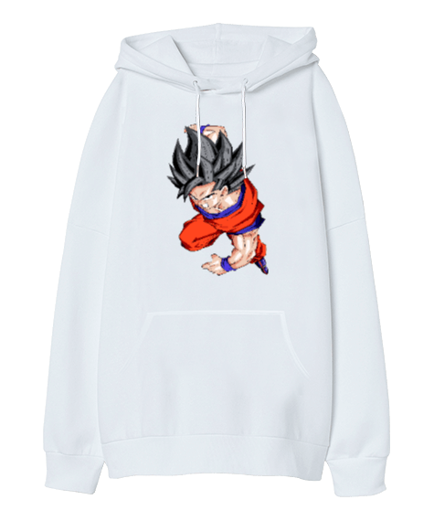 Tisho - Goku Tasarım Oversize Unisex Kapüşonlu Sweatshirt