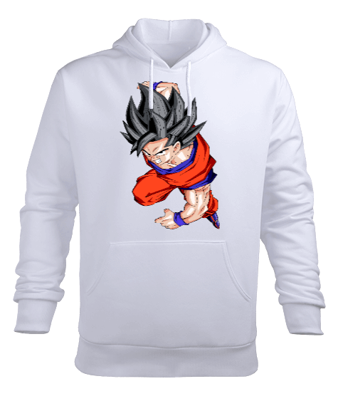 Tisho - Goku Tasarımlı Erkek Kapüşonlu Hoodie Sweatshirt