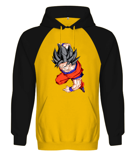 Tisho - Goku Tasarımlı Orjinal Reglan Hoodie Unisex Sweatshirt
