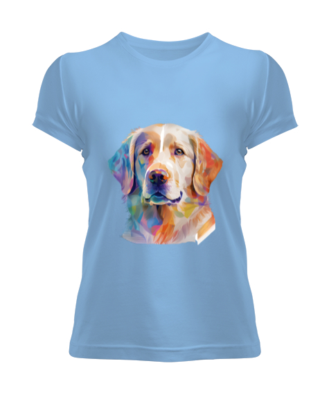 Tisho - Golden Retriever Köpek Buz Mavisi Kadın Tişört