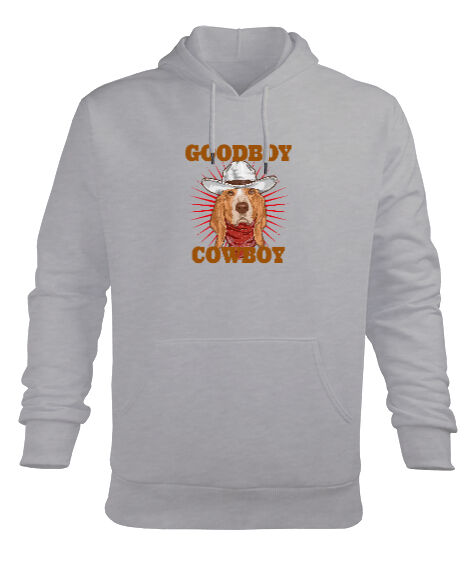 Tisho - Good Boy - Cowboy Gri Erkek Kapüşonlu Hoodie Sweatshirt