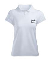 Good luck tasarım Beyaz Kadın Polo Yaka Tişört - Tisho