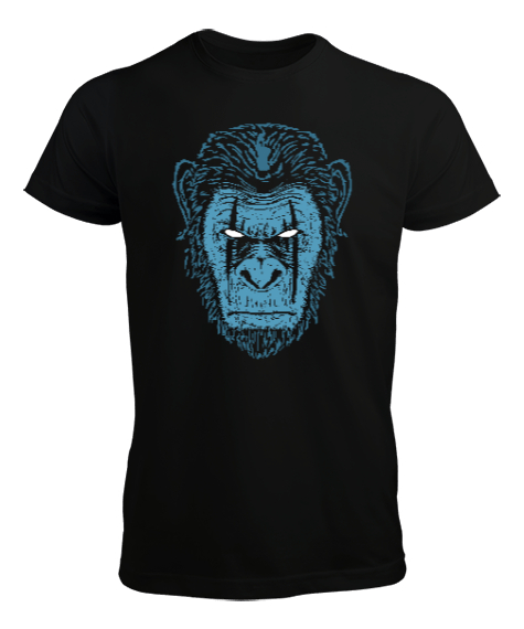 Tisho - Gorilla - Goril Kafası Siyah Erkek Tişört
