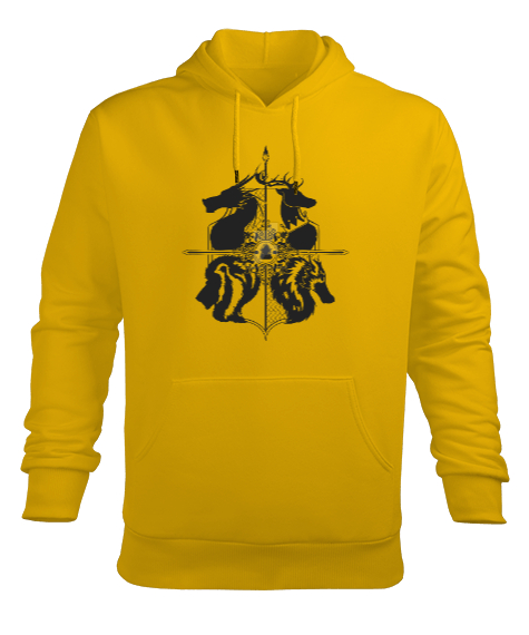Tisho - GOT ARMA Sarı Erkek Kapüşonlu Hoodie Sweatshirt
