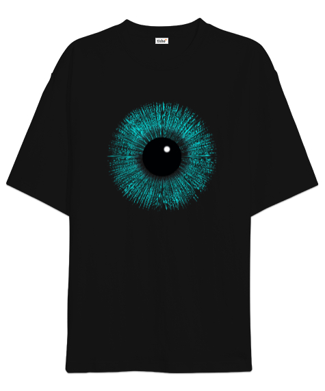 Tisho - Göz - Eye Siyah Oversize Unisex Tişört
