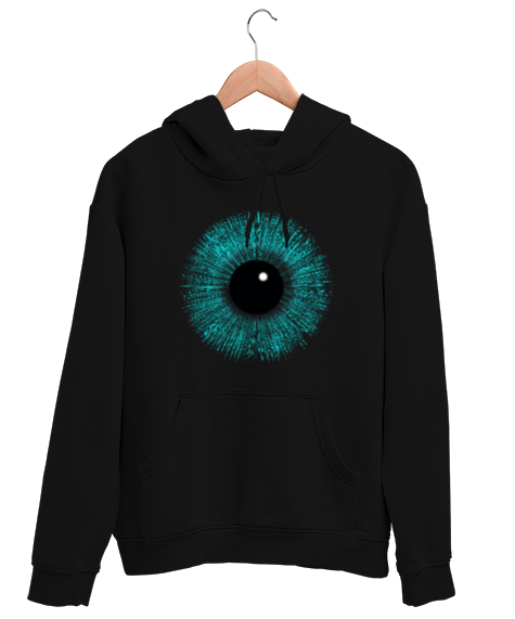 Tisho - Göz - Eye Siyah Unisex Kapşonlu Sweatshirt