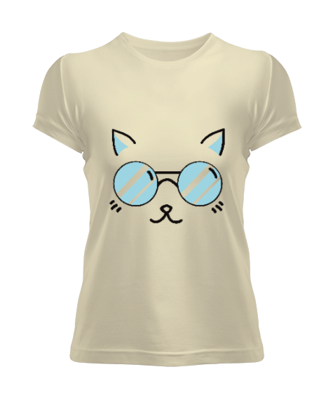 Tisho - Gözlüklü Kedi Kadın Tişört