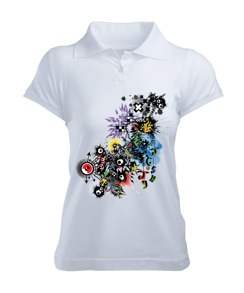 Tisho - Grafik Dizayn Kadın Polo Yaka Tişört