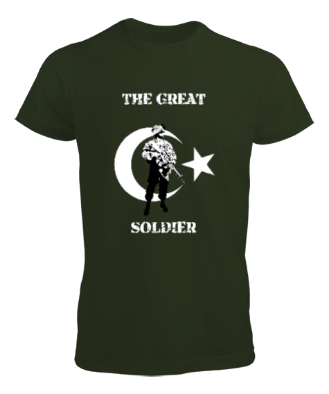 Tisho - Great Soldier - Büyük Asker Haki Yeşili Erkek Tişört
