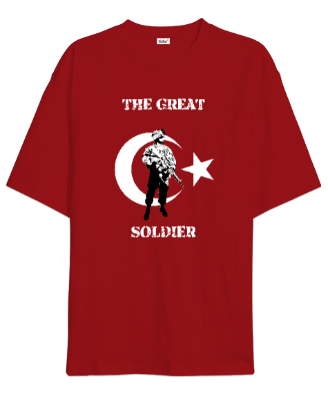 Tisho - Great Soldier - Büyük Asker Kırmızı Oversize Unisex Tişört