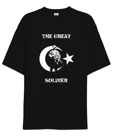 Tisho - Great Soldier - Büyük Asker Siyah Oversize Unisex Tişört