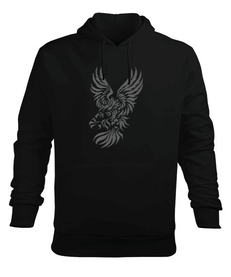 Tisho - Grey Eagle Erkek Kapüşonlu Hoodie Sweatshirt