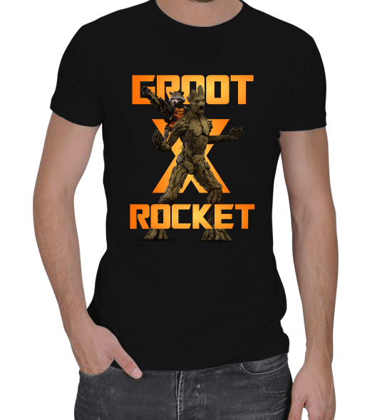 Tisho - Groot ve Rocket Erkek Regular Kesim Tişört