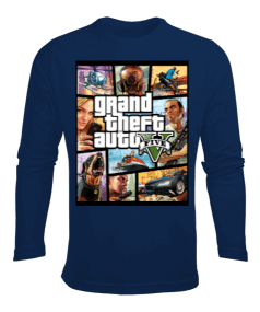 Tisho - GTA5 oyun tişörtü Erkek Uzun Kol Yazlık Tişört