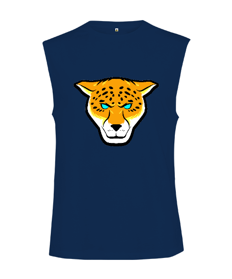 Tisho - Güçlü fitness motivasyon mavi gözlü puma Kesik Kol Unisex Tişört