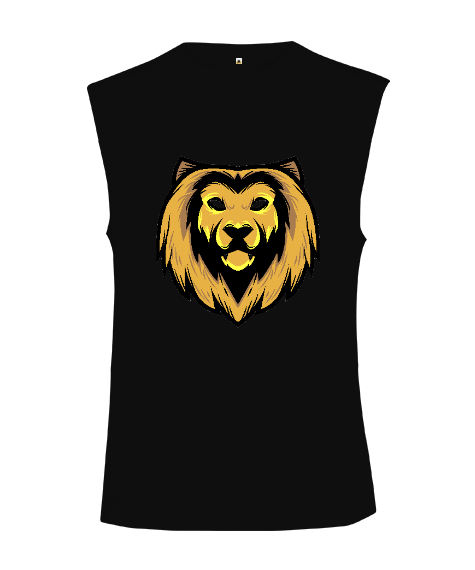 Güçlü yeleli aslan fitness motivasyon Kesik Kol Unisex Tişört