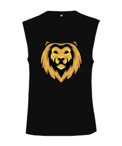 Tisho - Güçlü yeleli aslan fitness motivasyon Kesik Kol Unisex Tişört
