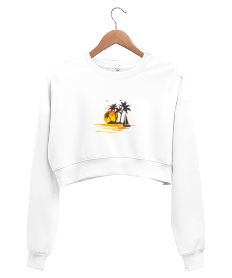 Tisho - Gün batımı Kadın Crop Sweatshirt