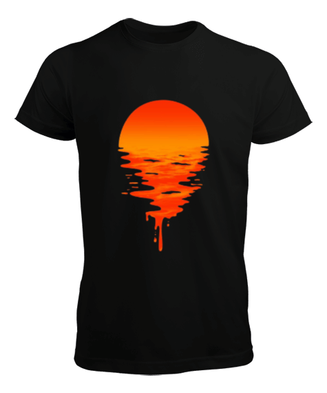 Tisho - Gün batımı tasarımlı güneş Erkek Tişört