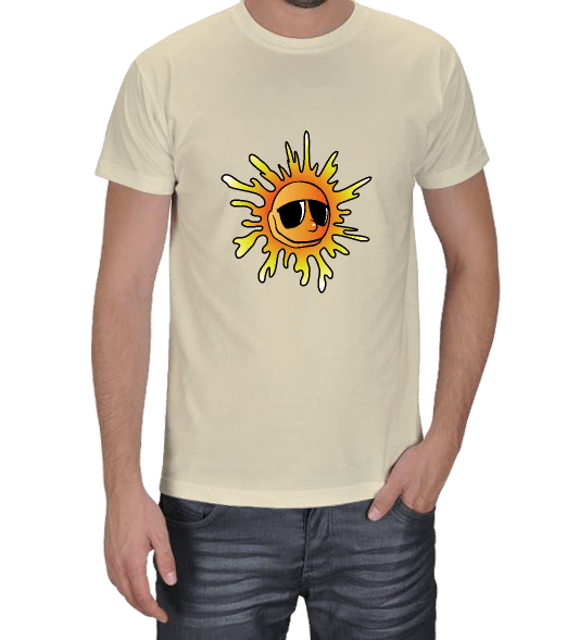Güneş Baskılı Erkek Tişört