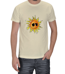 Güneş Baskılı Erkek Tişört - Thumbnail