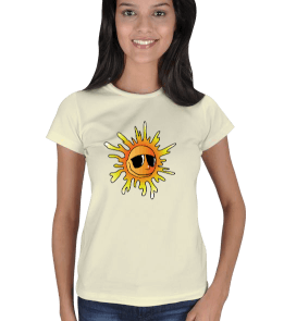 Güneş Baskılı Kadın Tişört - Thumbnail