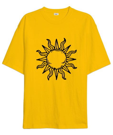 Tisho - güneş baskılı Oversize Unisex Tişört