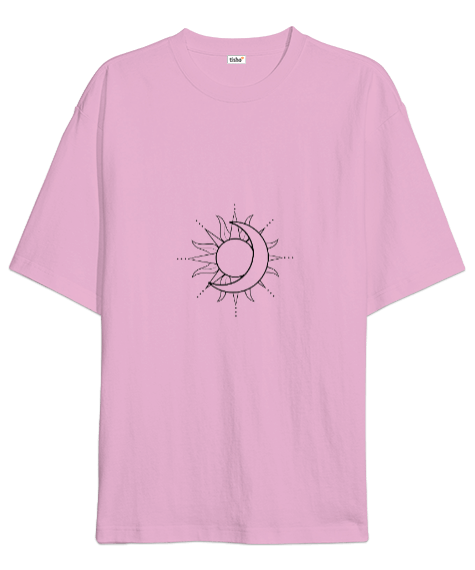 Tisho - güneş ve ay Oversize Unisex Tişört