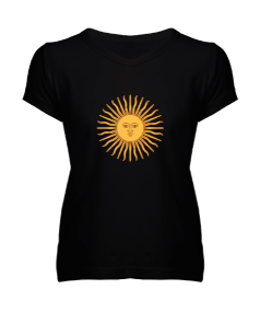 Tisho - Güneş ve Küresel Isınma Kadın V Yaka Tişört