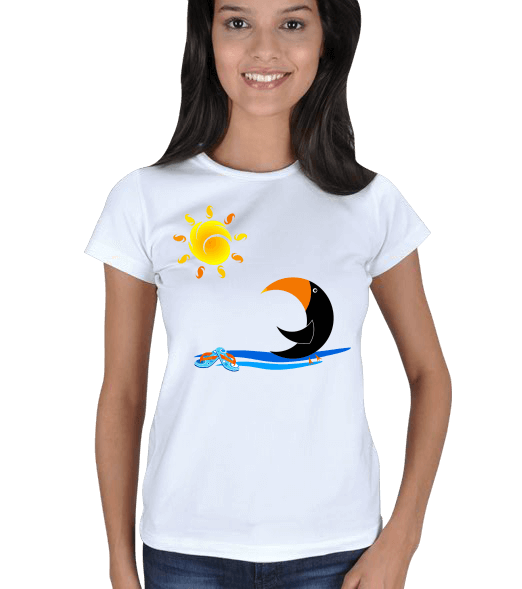 Tisho - Güneşlenen Karga Kadın Tişört
