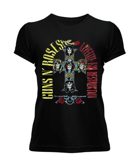 Tisho - Guns N Roses Rock Baskılı Kadın Tişört