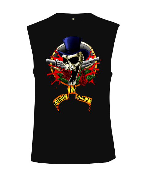 Tisho - Guns N Roses Rock Baskılı Kesik Kol Unisex Tişört