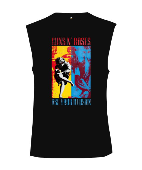 Tisho - Guns N Roses Rock Baskılı Kesik Kol Unisex Tişört