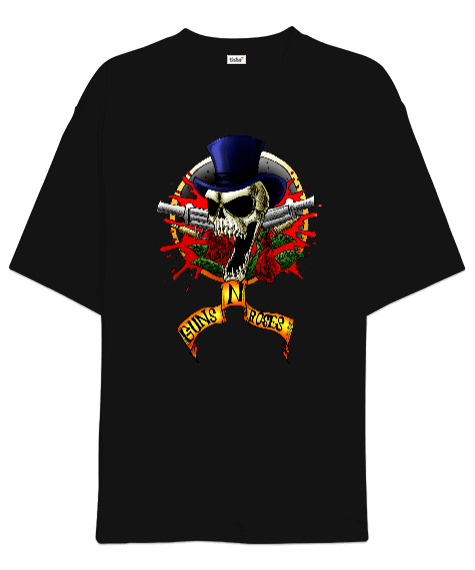 Tisho - Guns N Roses Rock Baskılı Oversize Unisex Tişört
