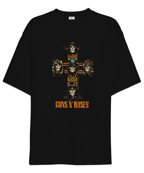 Tisho - Guns N Roses Siyah Oversize Unisex Tişört
