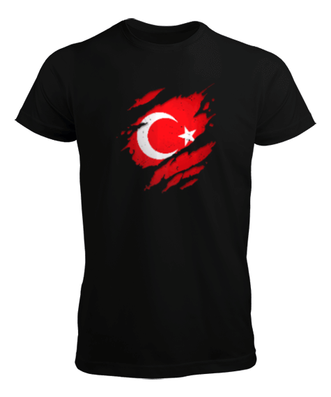 Tisho - Gururlu Türkiye Türk Tasarım Baskılı Siyah Erkek Tişört
