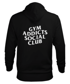 GYM Addıcts Socıal Club Erkek Kapüşonlu Hoodie Sweatshirt - Thumbnail