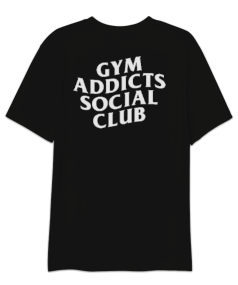GYM Addıcts Socıal Club Oversize Unisex Tişört - Thumbnail