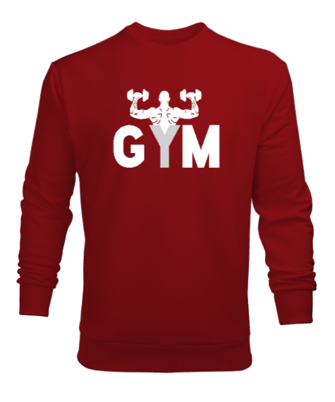 Tisho - GYM - Fitness - Body Boulding Kırmızı Erkek Sweatshirt