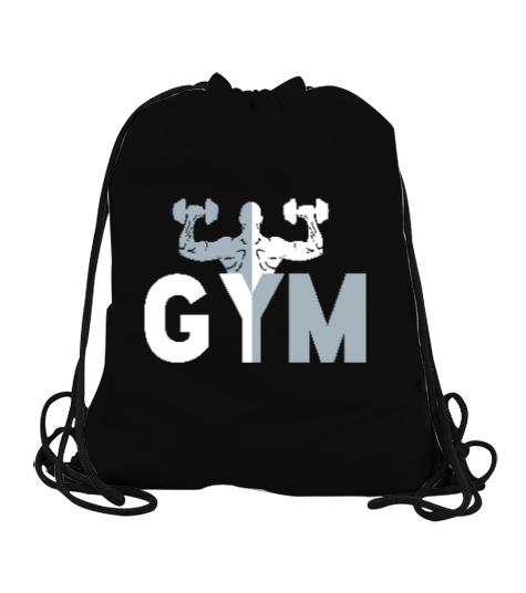 Tisho - GYM - Fitness - Body Boulding Siyah Büzgülü Spor Çanta