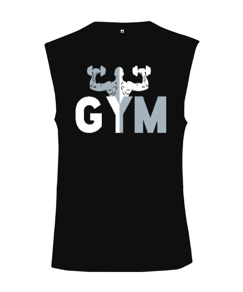 Tisho - GYM - Fitness - Body Boulding Siyah Kesik Kol Unisex Tişört