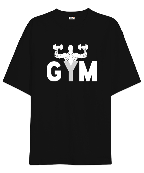Tisho - GYM - Fitness - Body Boulding Siyah Oversize Unisex Tişört