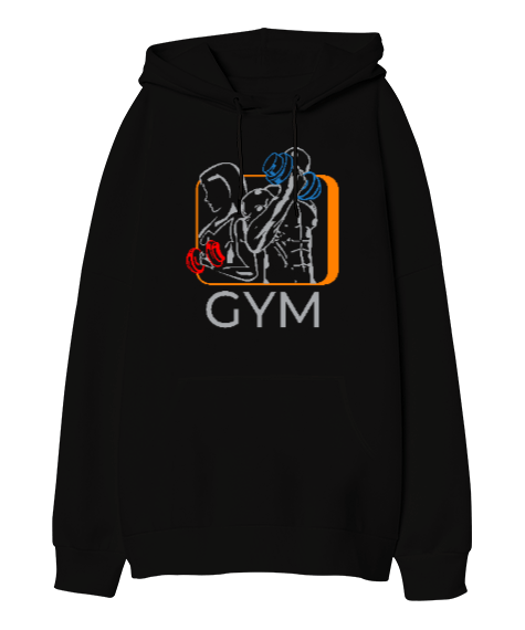 Tisho - Gym Fitness Oversize Unisex Kapüşonlu Sweatshirt