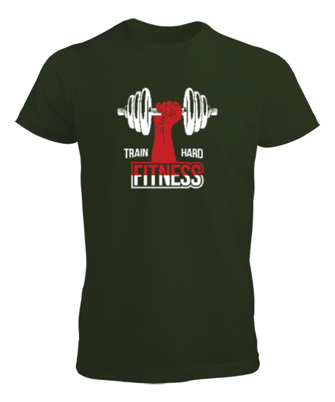 Tisho - GYM - Halter Fitness - Hard Haki Yeşili Erkek Tişört