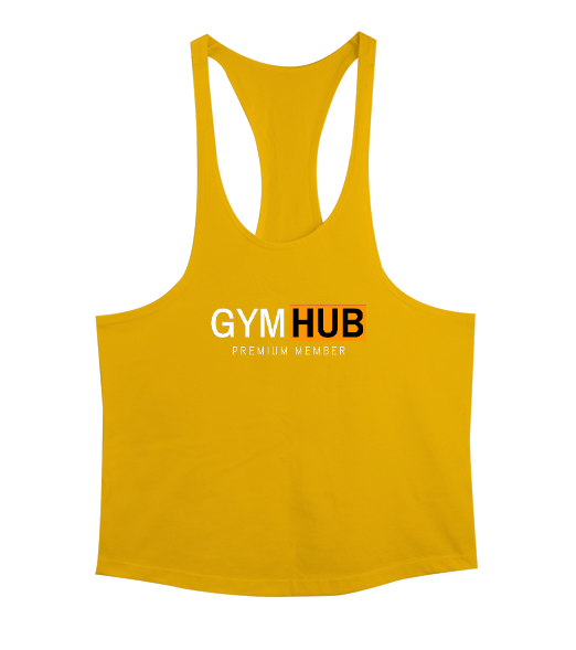 Tisho - Gym Hub Premium Member Sarı Erkek Tank Top Atlet