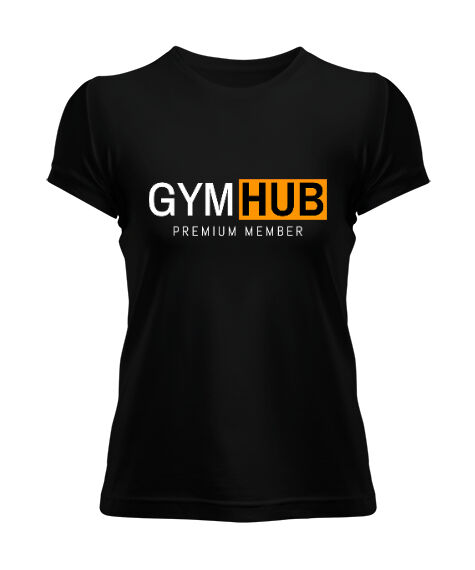 Tisho - Gym Hub Premium Member Siyah Kadın Tişört