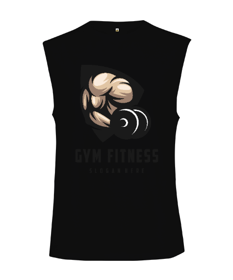 Gym logolu erkek sıfır kol Kesik Kol Unisex Tişört